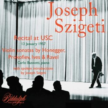 Cover Szigeti Recital at USC (Remastered)