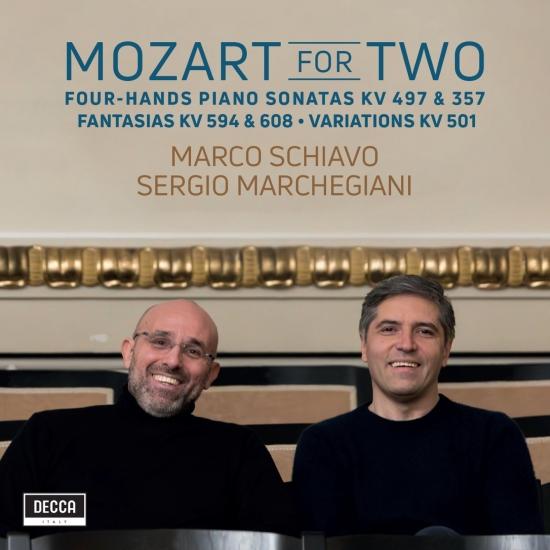 Cover Mozart for Two - Sonata for Piano 4 Hands K. 497, Variations K. 501, Fantasia K. 594, Sonata K. 357