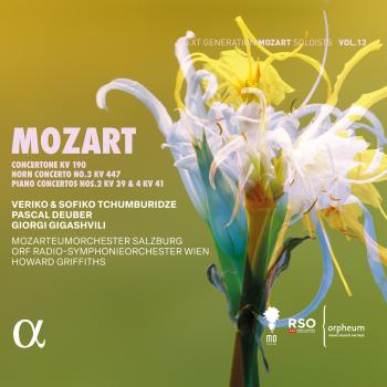 Cover Mozart: Concertone KV 190, Horn Concerto No. 3, KV 447, Piano Concertos No. 2, KV 39 & No. 4, KV 41