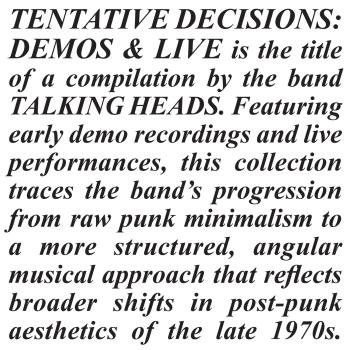Cover Tentative Decisions: Demos & Live (Remastered)