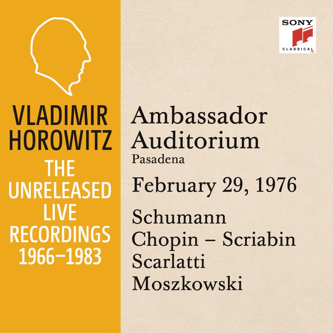 Cover Vladimir Horowitz in Recital at Ambassador College, Pasadena, February 29, 1976