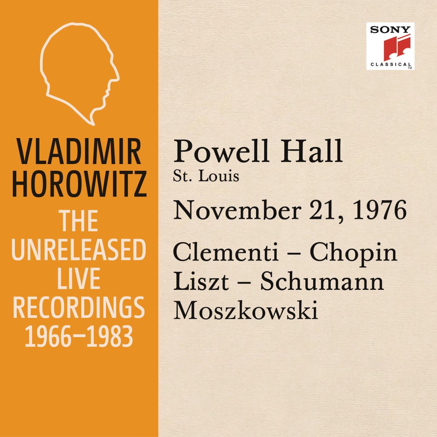 Cover Vladimir Horowitz in Recital at Powell Hall, St. Louis, November 21, 1976