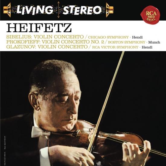 Cover Sibelius: Violin Concerto in D Minor, Op. 47 - Prokofiev: Violin Concerto No. 2 in G Minor, Op. 63 - Glazunov: Violin Concerto in A Minor, Op. 82 - Heifetz Remastered