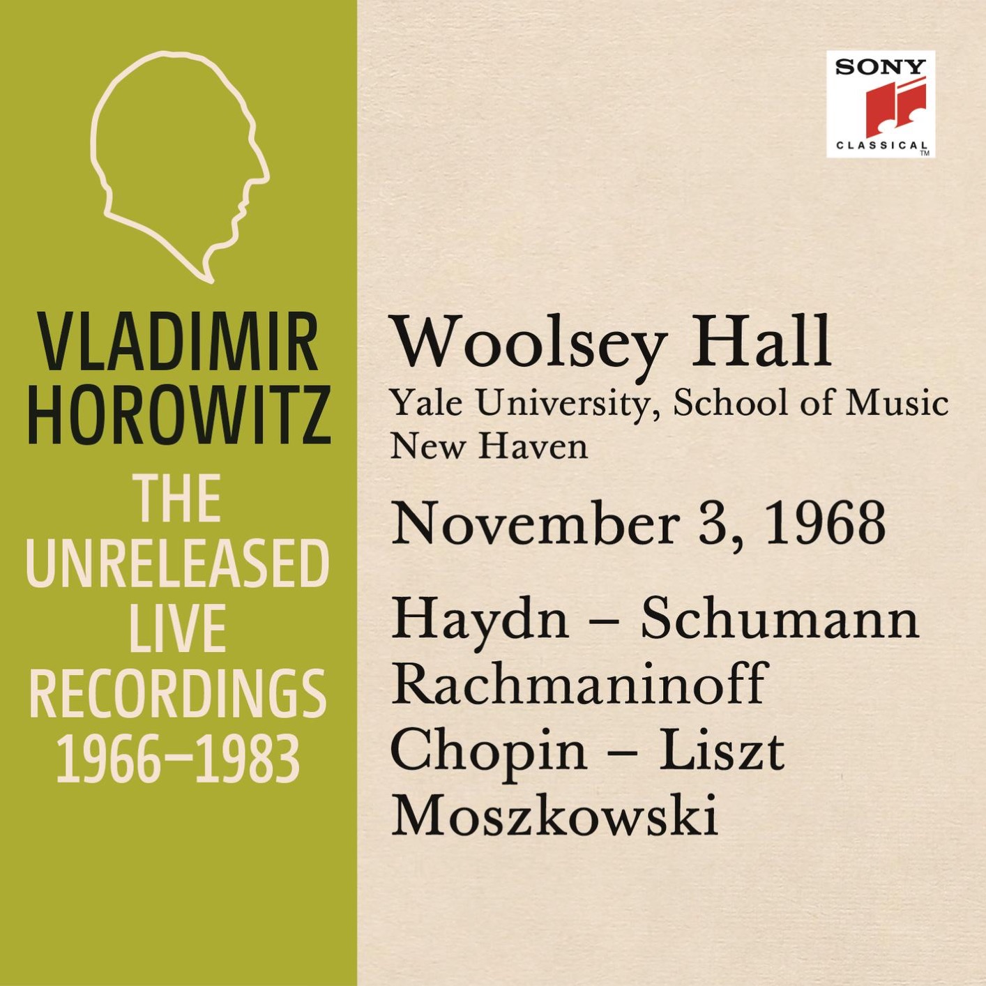 Cover Vladimir Horowitz in Recital at Yale University, New Haven, November 3, 1968