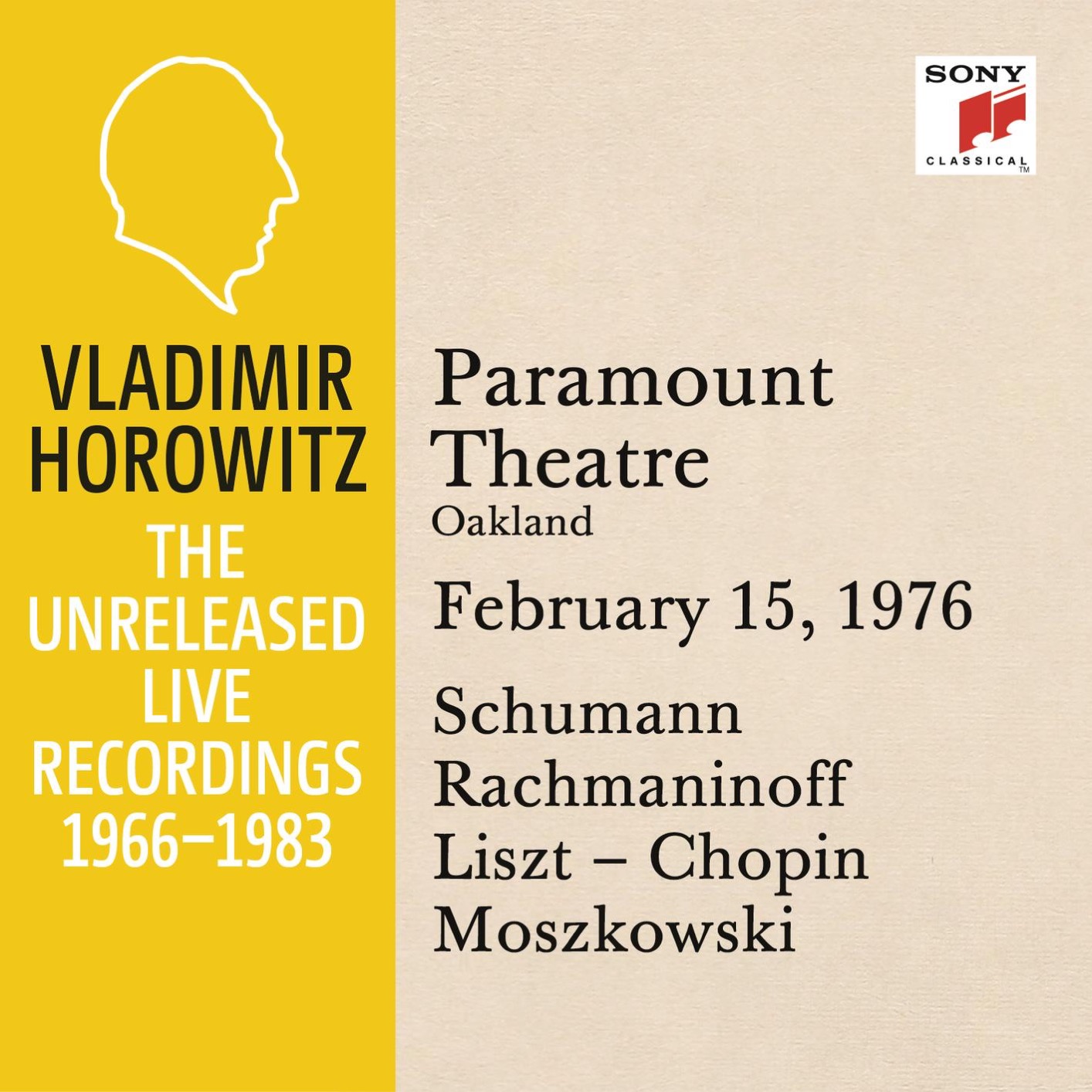 Cover Vladimir Horowitz in Recital at Paramount Theatre, Oakland, February 15, 1976