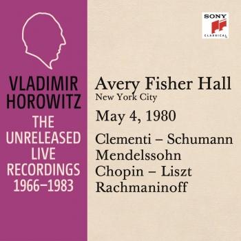 Cover Vladimir Horowitz in Recital at Avery Fischer Hall, New York City, May 4, 1980